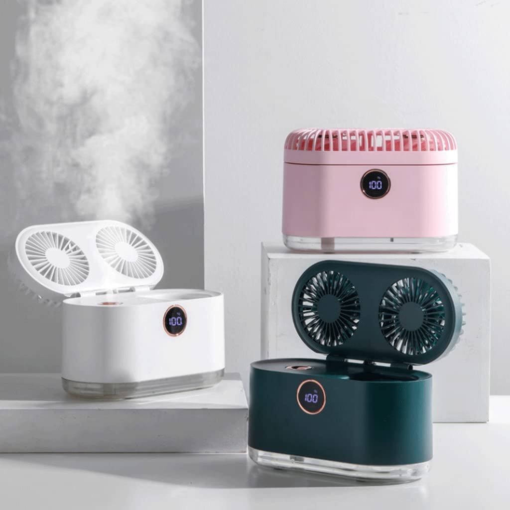 Difusor de Aceite Esencial de ultrasonido de 400 ml, humidificador y Ventilador de Niebla fría 2 en 1, Funcionamiento silencioso, luz Nocturna cálida para el Dormitorio del hogar