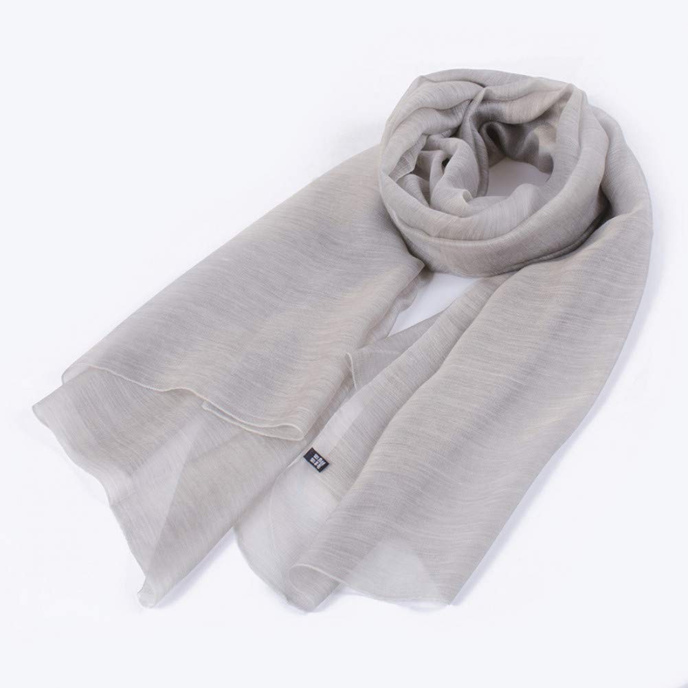 Écharpe femmes couleur unie foulard soie naturelle longue automne hiver