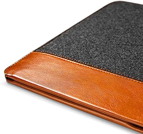 tomtoc Felt & PU Leather Laptop Sleeve Designed for 16-inch MacBook Pro M1 Pro/Max A2485 A2141 2022-2019, Slim Accessory MacBook Case Bag, Lightweight & Durable