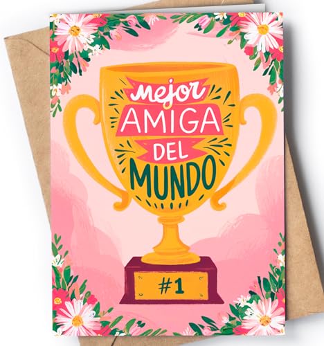 Tarjeta Regalo para Amiga - Regalo Original para Amiga - Postal Cumpleaños para Amiga - Tarjeta Agradecimiento Amiga - Tarjeta Cumpleaños Amiga - Mejor Amiga del Mundo - EU 13