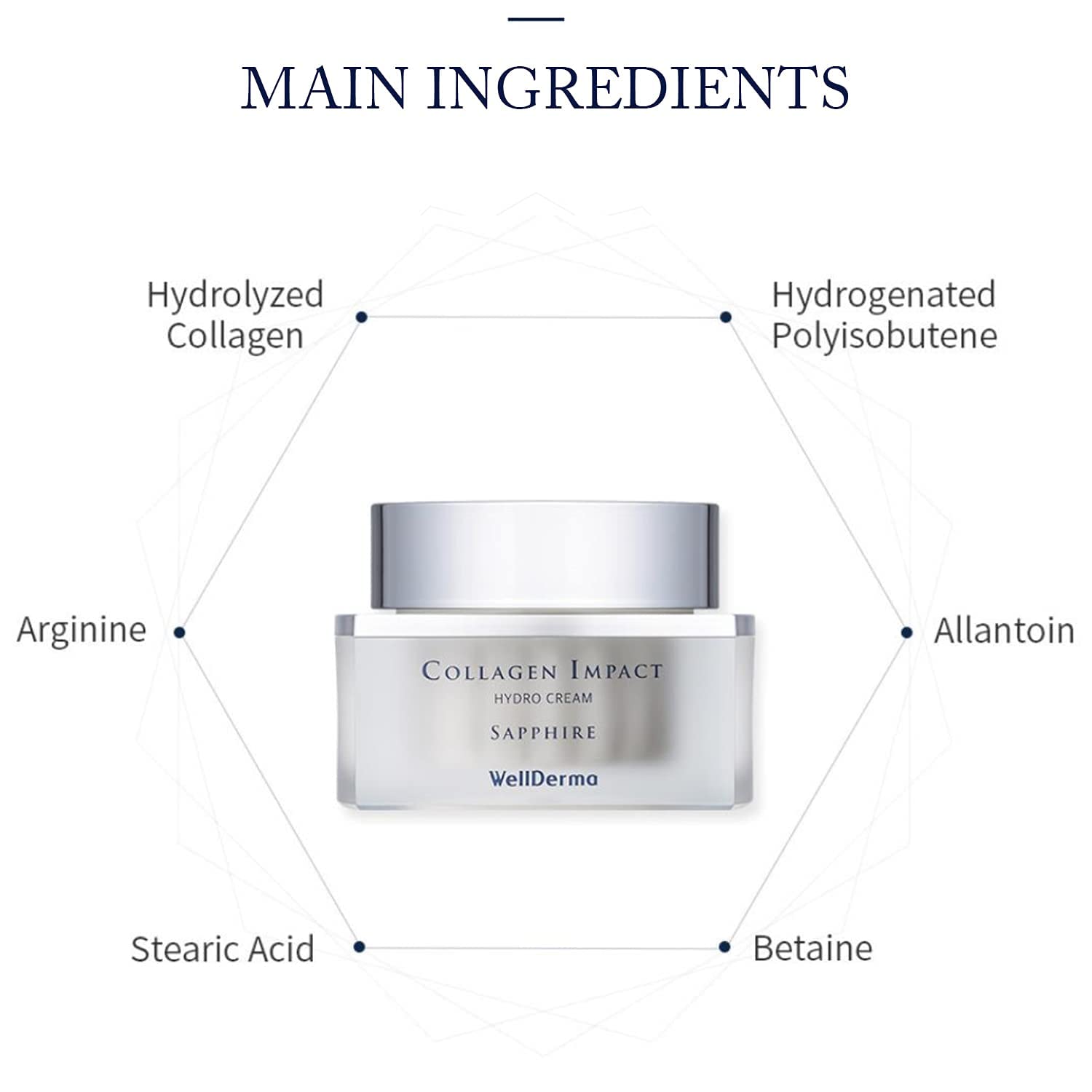 WELLDERMA Sapphire Collagen Impact Hydro Cream, 50g / 1.69 fl.oz – Hydrating & Balancing Face Moisturizer with Collagen Complex and Niacinamide - Image 5