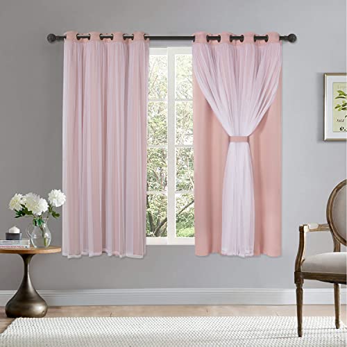 BONZER Mix & Match Blackout Curtains Grommet Top Double-Layered Drapes