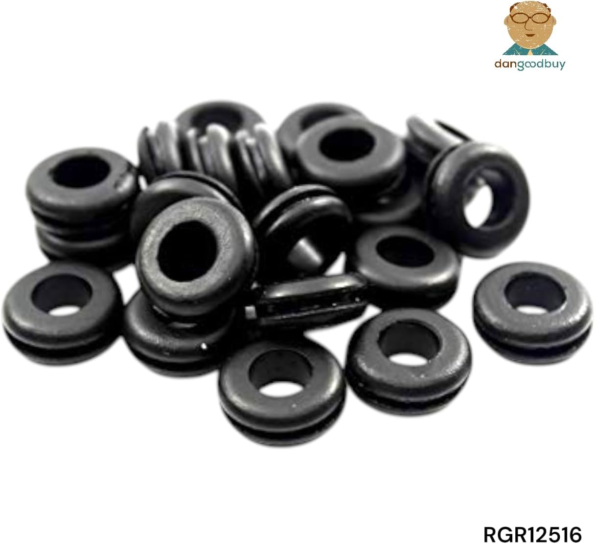 Rubber Grommet Fits 1/2" Hole in 1/16" Panel - SBR Rubber - Has 5/16" Center Hole (50 Pack)