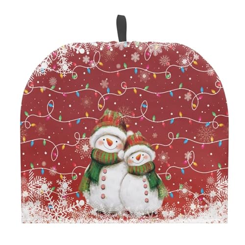 Image of Christmas Tea Cozy Snowman Print Creative Insulated Tea Cosy Extra Thick Home Kitchen Decoration Creative Gifts Dust Teapot Cover Kitchen Accessories for Festival
