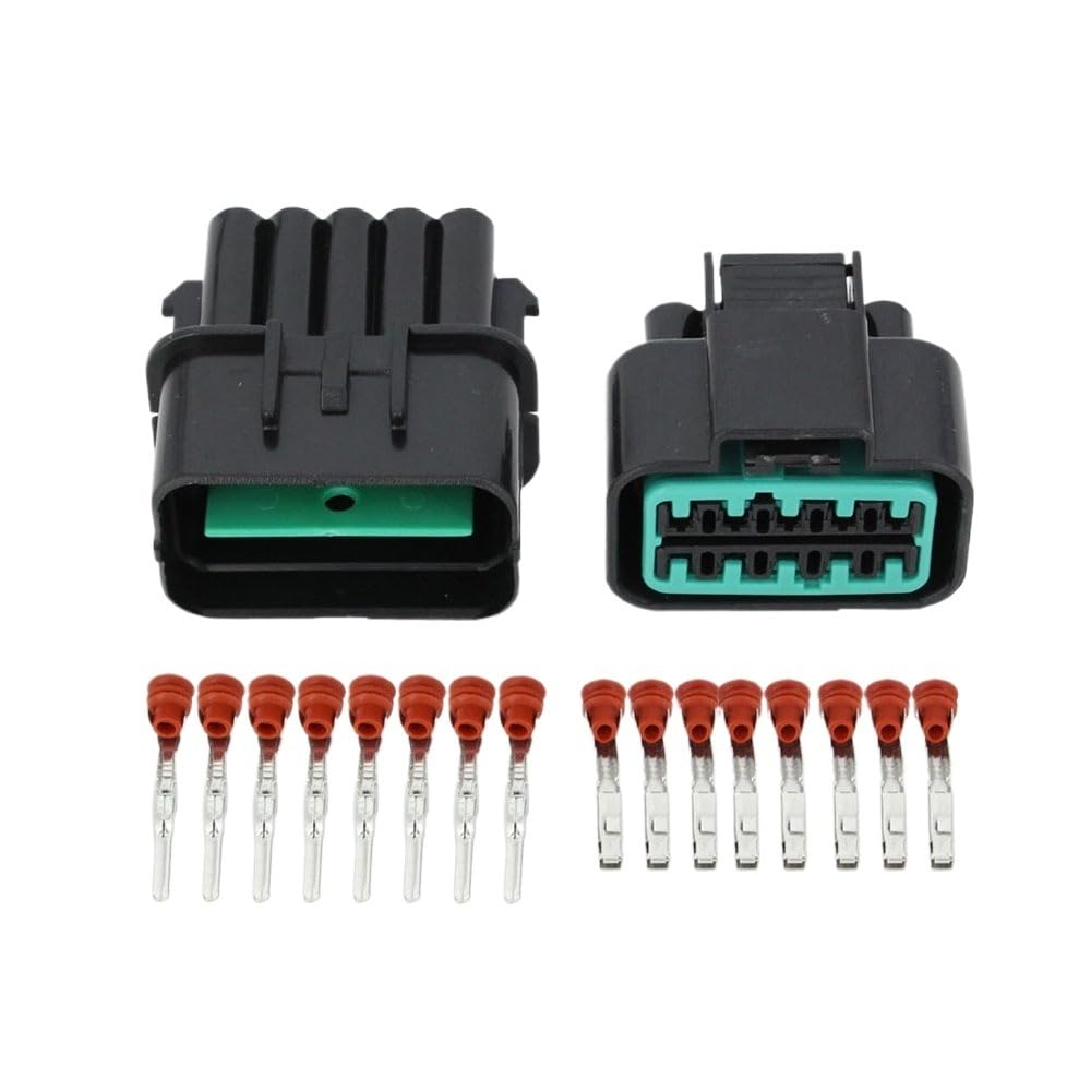 Conector automotriz de 10 Pines D+J7103A-2.2-11/21, Enchufe de Faro Negro con Terminal P+B625-10027/P+K501-10020, Conector de automóvil de 10 Pines