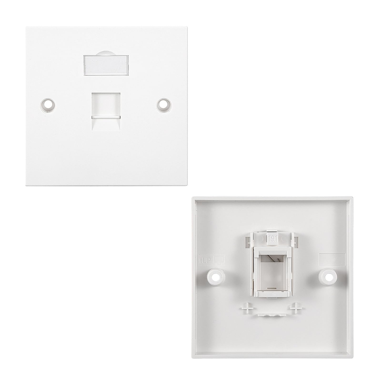 1 Port RJ45 Socket Faceplate Wall Plate, Ethernet Wall Socket with Keystone Jack, Cat6 Single Ethernet Faceplate Network Wall Plate for CAT6/CAT5E/CAT5 Network Cables