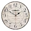 14 inch wall clock wooden french country style silent wall clock battery operated non ticking quality round quartz wall clocks easy to read home decorative vintage wall clock  urban country home decor