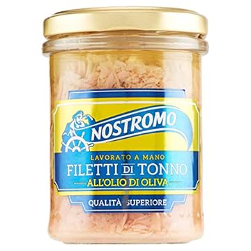 Nostromo - Filetti di Tonno all'Olio di Oliva, Qualità Superiore, Lavorati a Mano, 1 Vasetto in Vetro da 180 gr