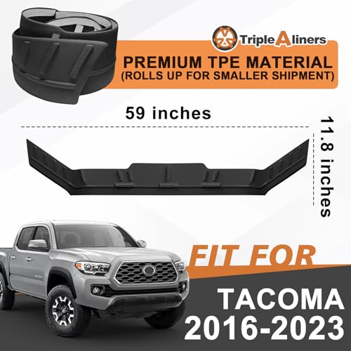 Image of TripleAliners Hood Bug Deflector Protector for 2016-2023 Toyota Tacoma | Hood Protector, Bug Deflector Shield Replacement, Flexible TPE Material, Easy to Install, Upgraded adhesion