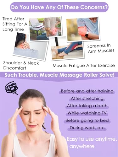 Anti Cellulite Massager Roller con Mangos Desmontables para Masaje de Todo el Cuerpo, Piernas, Lumbar, Hombros, Espalda, Brazos. Rodillo para Alivio de Hinchazón, Estrés, Equipamiento para Yoga y Dieta miniatura 2