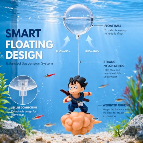 Image of VAYINATO 2 Pcs Floating Gugu (Random Color) Standing On The Cloud Action Figure Float Figurines Landscaping Ornaments for Fish Tank Decoration By Petzlifeworld