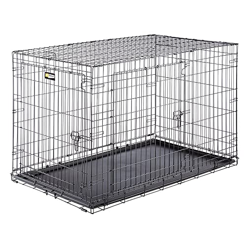 Ferplast Gabbia pieghevole per cani DOG-INN 120 Recinto per cuccioli, Trasportino in metallo, Separatore incluso, Porta doppia con chiusura di sicurezza, 123,8 x 76,2 x h 81,2 cm Nero