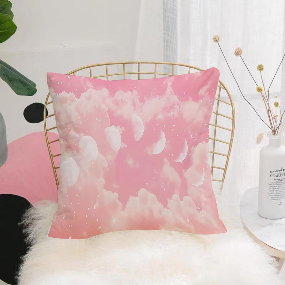 Hyosxw Panorama Of Twilight Sky With Effect Of Ligh - A5 Cushion Cover,Throw Pillow Case Home Decorative For Living Room Bedroom Sofa Chair 18X18 Inch,Panorama Of Twilight Sky With Effect Of Light Pastel Pink Colors. Colorful Suns,Pillowcase 45X45cm