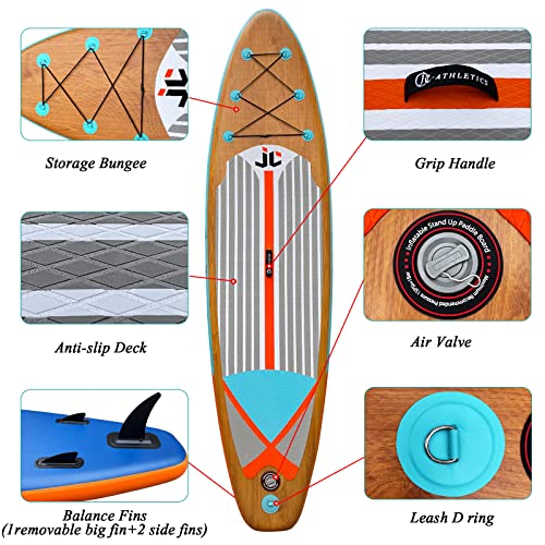 6-Inch Thick ISUP with Premium Accessories & Backpack, Non-Slip Deck, Fins, Adjustable Paddle, Leash, Hand Pump