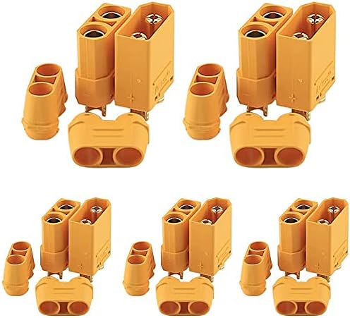 YUNIQUE UK 5 Pairs XT90H Male Female Bullet Connectors Plugs for RC Lipo Battery
