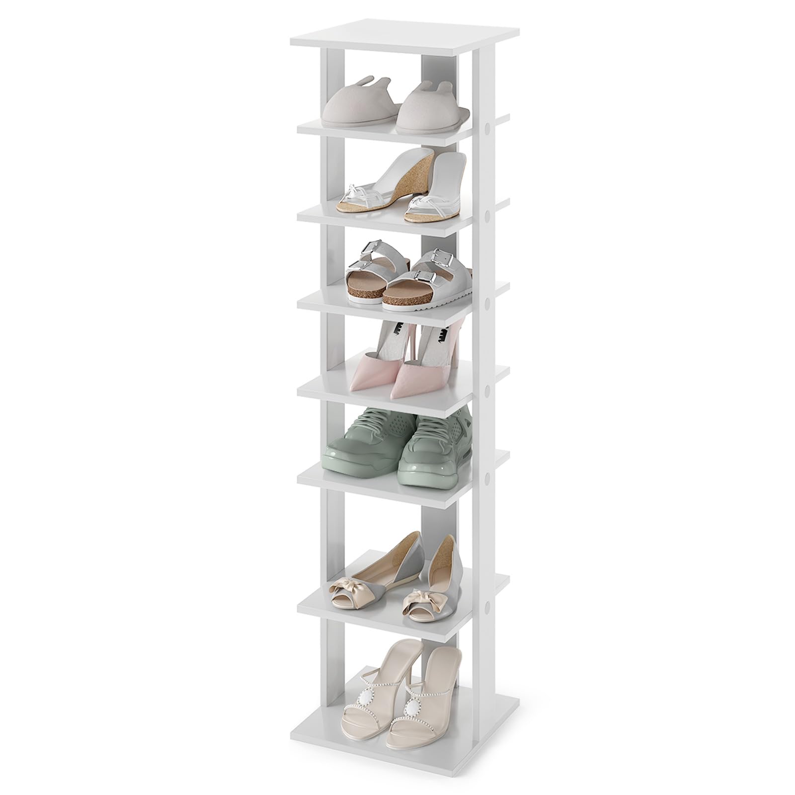 COSTWAY Schoenenrek, 8 niveaus, smal, schoenenkast van hout COSTWAY Schoenenrek, 8 niveaus, smal, schoenenkast van hout