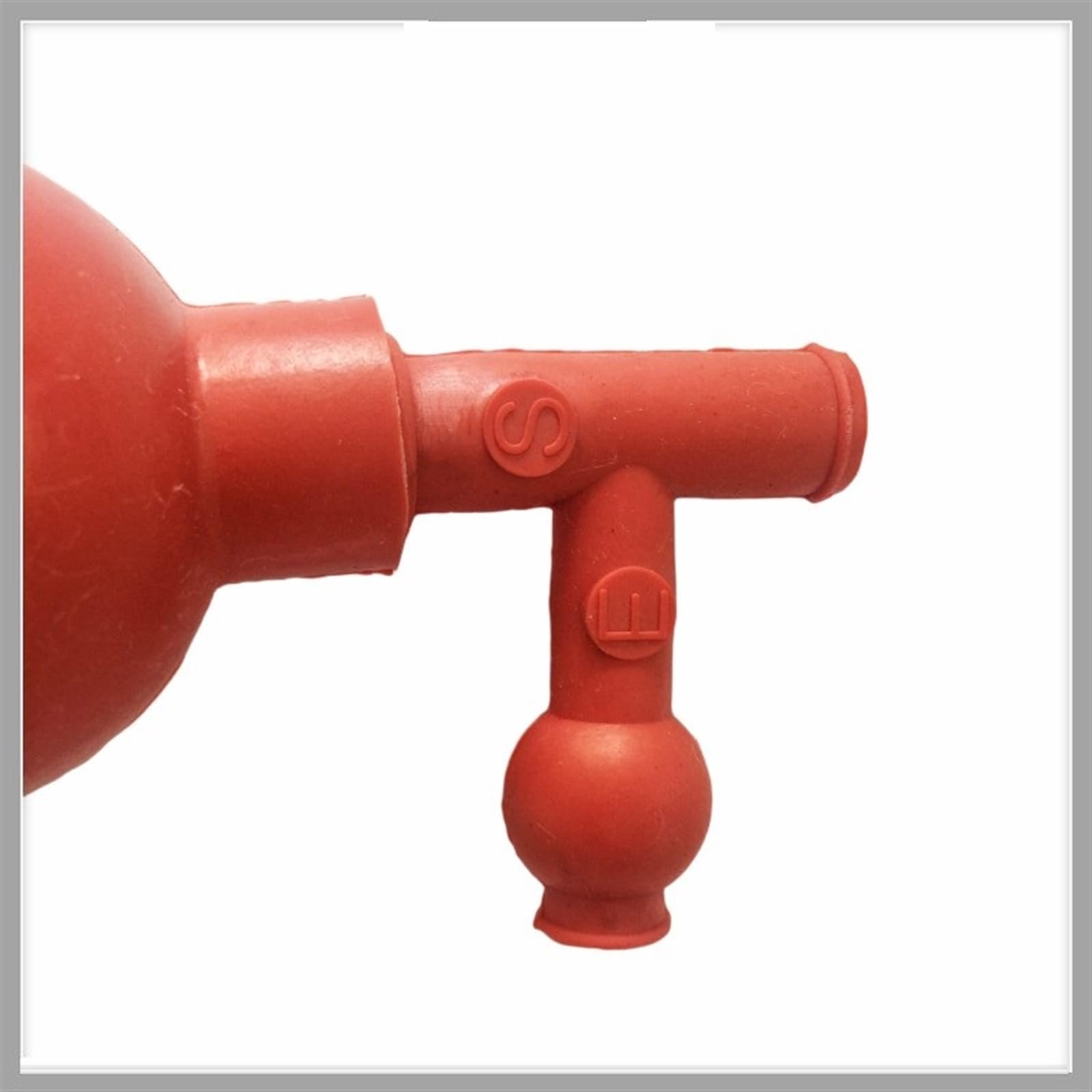 Bulbo Di Aspirazione In Gomma Per Pipette - 3 Aperture Rosse | Uso Da Laboratorio, Controllo Liquidi - Foto 3
