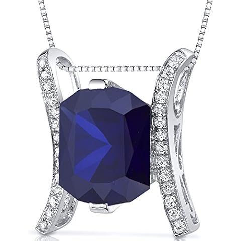 Colgante de plata de ley con zafiro azul de 5.00 quilates Cover