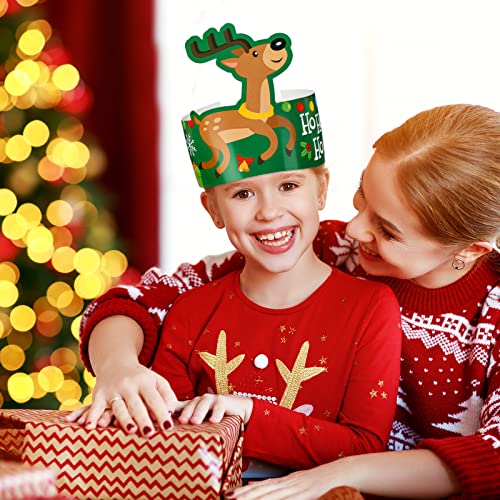 Sosation 40 Pieces Christmas Paper Crown Party Hats Adjustable Xmas Snow Man Decoration Santa Craft Celebration Party Hat Kit For Kids Xmas Christmas Party Classes Game Supply thumb #6