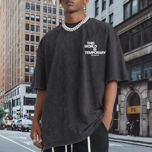 Christian Bible Verse Shirts for Men Jesus Faith God Religious Tshirt Vintage Oversized Graphic Acid Wash Tees Tops2