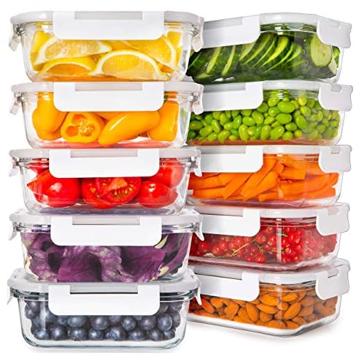 Prep Naturals Glass Food Storage Containers with Lids [24 Ounce, 20Pcs] Glass Containers for Food Storage with Lids Glass Meal Prep Containers Glass Storage Containers with Lids Glass Lunch Containers