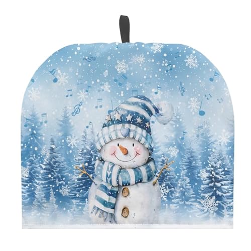 Image of Teapot Cover Tea Pots Cozy Insulated Tea Cozies Teapot Dust Cover Kettle Cover for Home Kitchen Dining Room Decor Christmas Blue Snowman