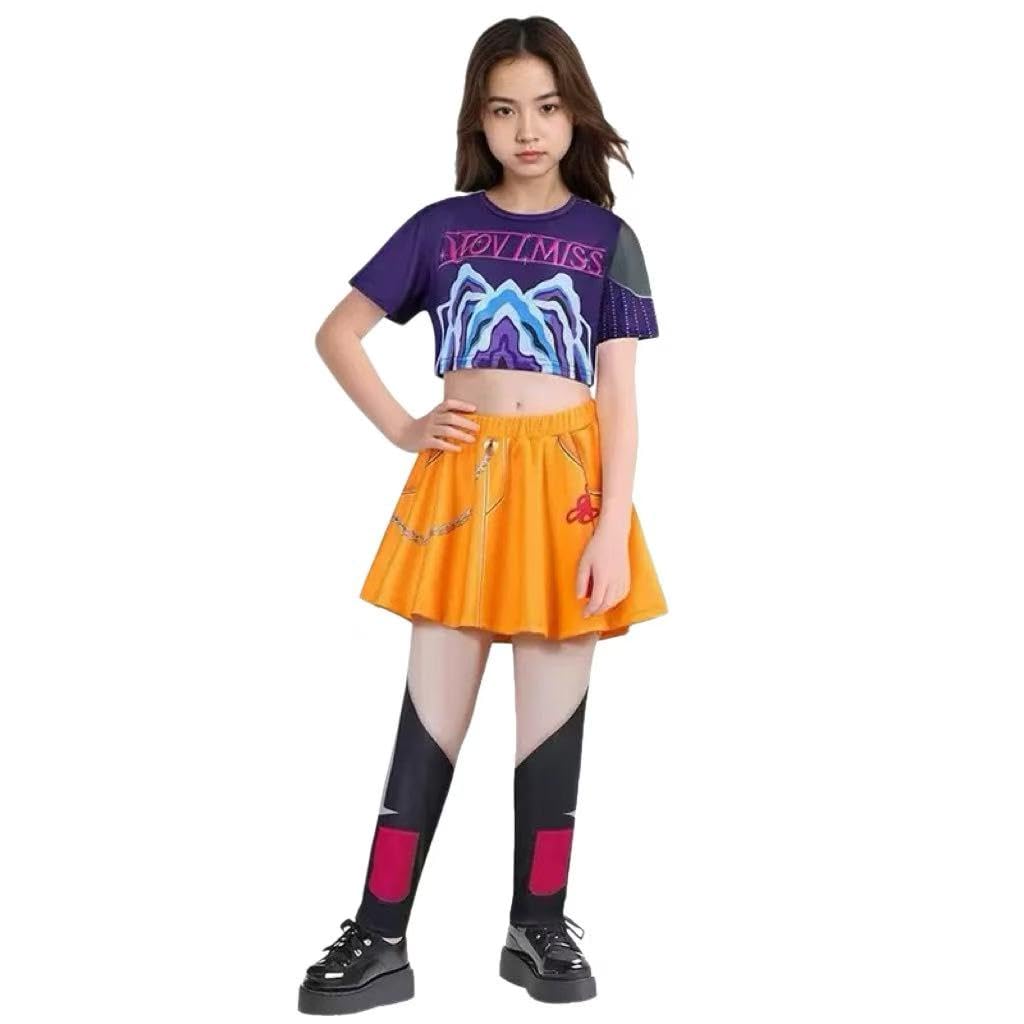 Wogreenmo Girls and boy Halloween Costume, Top and Pants Set, for Cosplay Events and Parties, Ages 7-8 Years — view 5