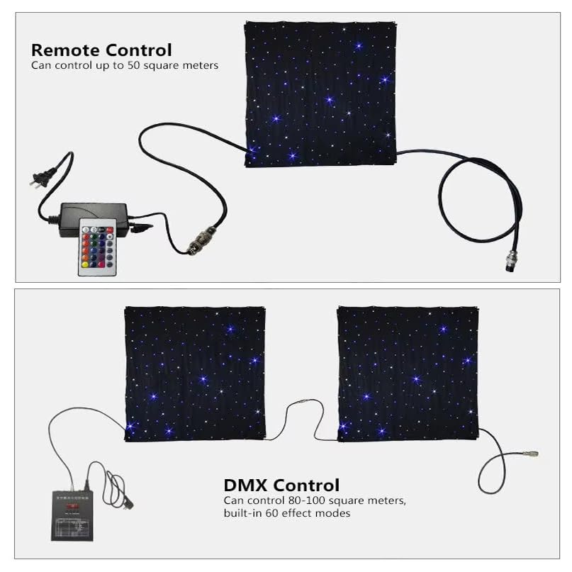 Cortina de luces LED con control remoto para fiestas, bodas, decoración de fondo de escenario, 5 x 5 m