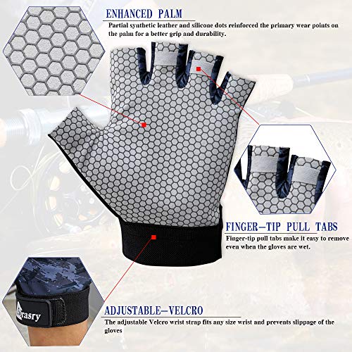 Drasry Uv Fishing Gloves Fingerless Sun Protection Men Women Upf50+Spf For Fishing Kayaking Paddling Hiking Sailing Rowing Driving Canoeing Glove (Black, M) #TOP2