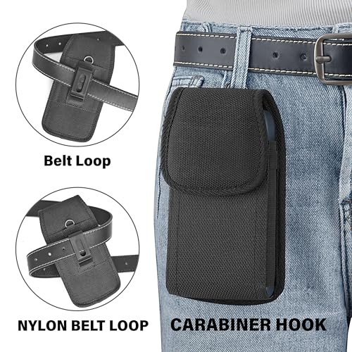 Nuvavo VP-NYLON-IP12-R Cell Phone Holster For Iphone 15, 15 Pro 14, 14 Pro 13, 13 Pro 12, 12 Pro, 11, Xr, Xs 10 Case With Belt Clip Phone Belt Holder thumb #1