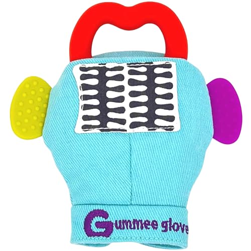 Gummee Glove Baby Teething Mitten - Detachable Teether - Teething Glove 3-6 Months - Teething Mitten for Babies - Teether Toys - Baby Gifts Toys