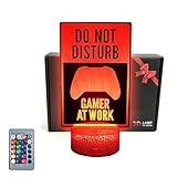 TriPro Gamer Do Not Disturb 3D Illusion LED Table Lamp Gaming Bedroom Decorations Night Light with 16 Colors Touch & Remote Control Room Decor Gifts for TV Game Men, Women, Teens, Boys, Kids, Girls