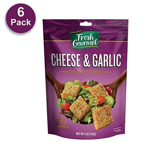Fresh Gourmet Premium Croutons, Cheese & Garlic, 5 Ounce (Pack of 6)