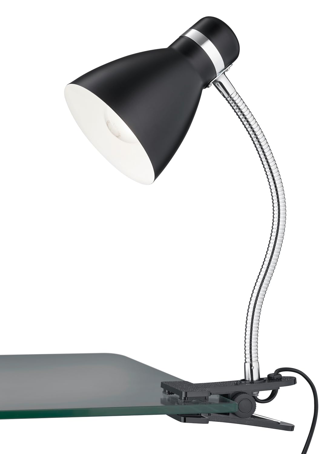 Trio Lighting Harvey Lampada Da Studio Flessibile Con Pinza Metallo Nero E Cromo H. 36cm 1 ...