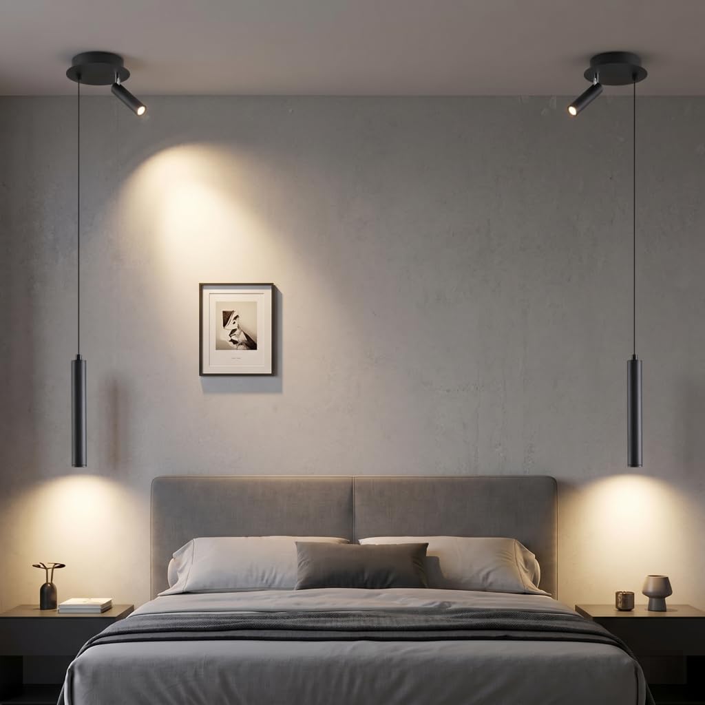 Lampa wisząca LED Nowoczesna lampa wisząca 2 źródła światła obrotowy reflektor 360° kreatywny żyrandol ciepłe światło do salonu, sypialni, jadalni