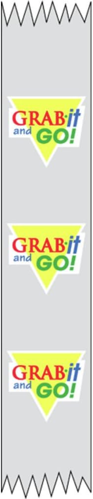 HUBERT Tamper Evident Packaging Tape for Food Containers Transparent Clear "Grab It and Go" - 1"W x 500 ft