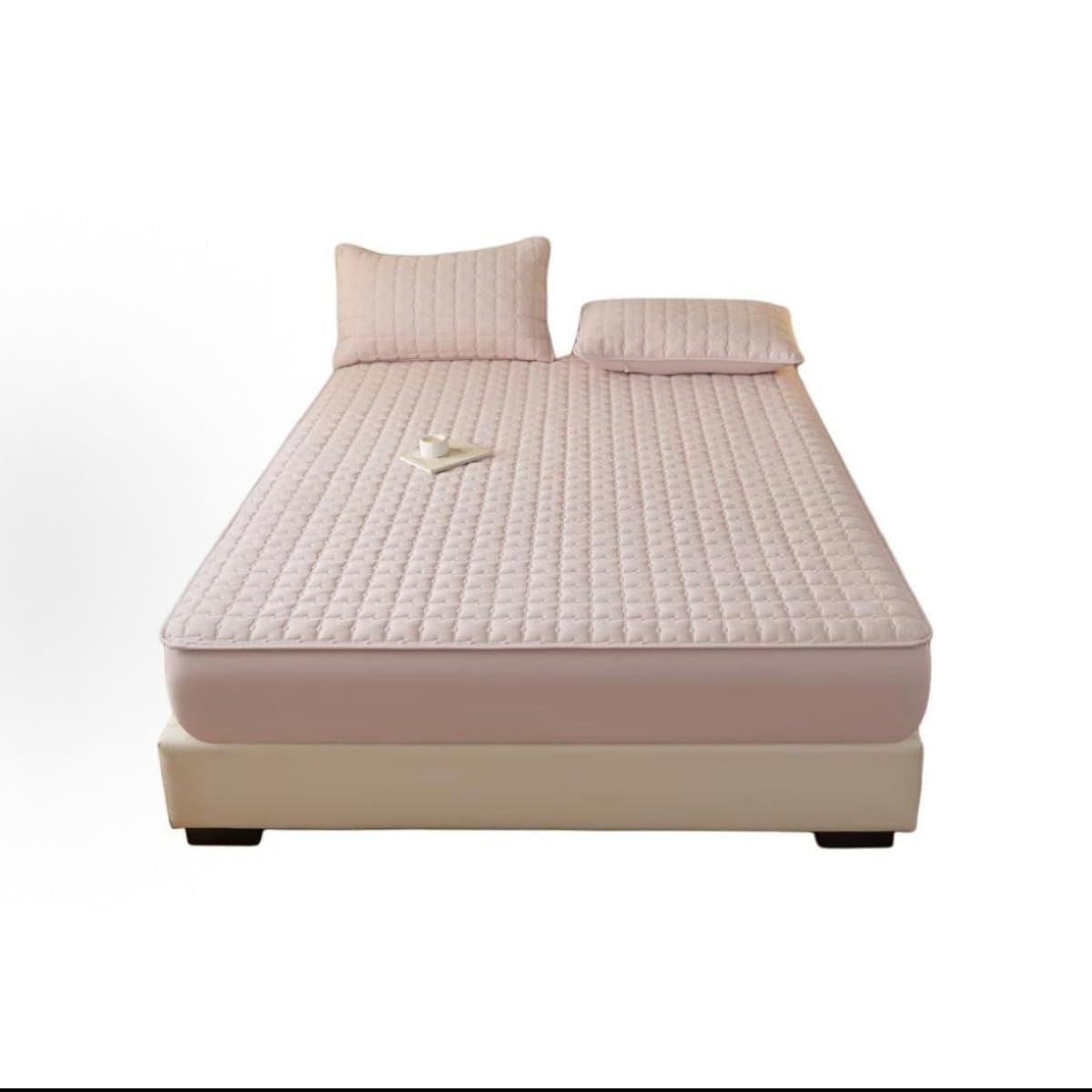 Single Plush Deep Pocket Crystal Velvet Fitted Sheet, Warm Winter Protector(Pink,150 * 200cm)