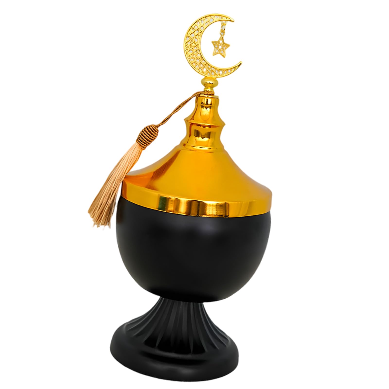 CAZSTYK Multipurpose Ramadans Metal Storage Jar with Lid for Candy Dry Fruit and Small Item Jewelry Organization Muslims Festival Ramadans Candy Jar