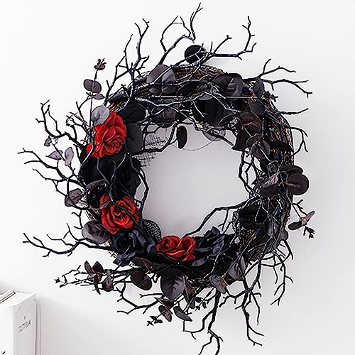 17.7 Inches Gothic Style Weird Yet Elegant Halloween Wreath for Front Door - image 7
