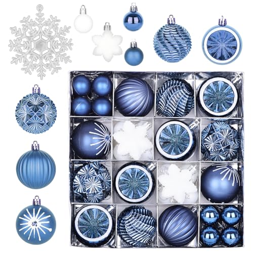 Weihnachtskugeln Blau 40 StüCk Christbaumkugeln: 6 cm/3 cm...