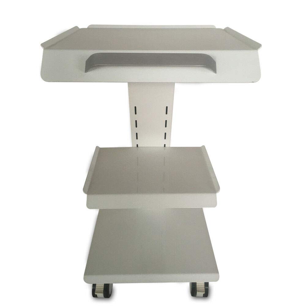 3 Böden Weiß Servierwagen Stahlplatte Serving Lab Trolley Laborwagen Tragbar Abräumwagen Medical Dental Lab Cart Transportwagen Rollwagen Medizinisch