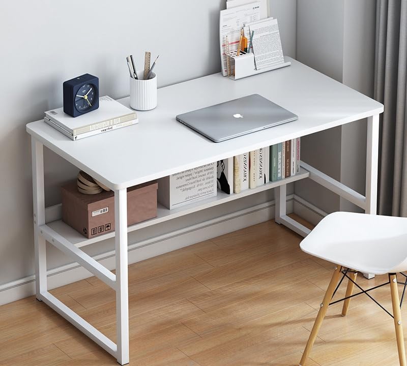 Amazon | N&S デスク 幅120cm ホワイト 木製 パソコンデスク