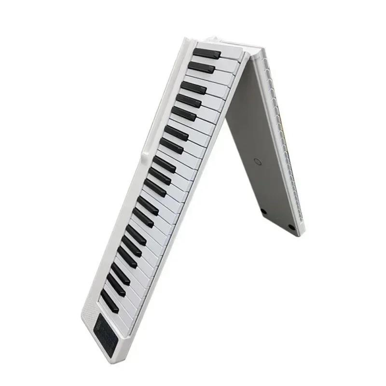 Tastiera Elettronica Digitale Multifunzionale Pieghevole Portatile A 88 Tasti Per Strumento Musicale(EU white)