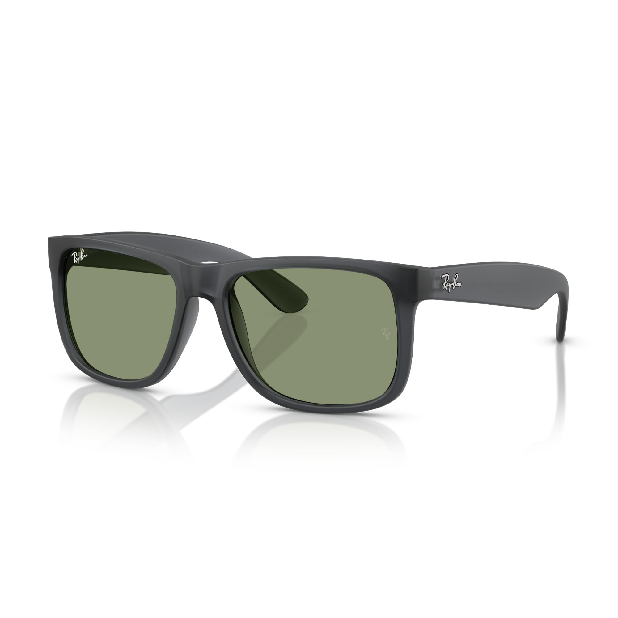 Ray-Ban RB4165 Justin Classic Square Sunglasses for Men for Women Opal Grey / Green 54 Millimeters