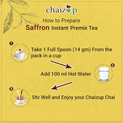Image of Chaizup Premium 1 Min Instant Saffron Tea Premix - 1kg Poly | Saffron Flavours | Approx. 72 Servings | 1kg