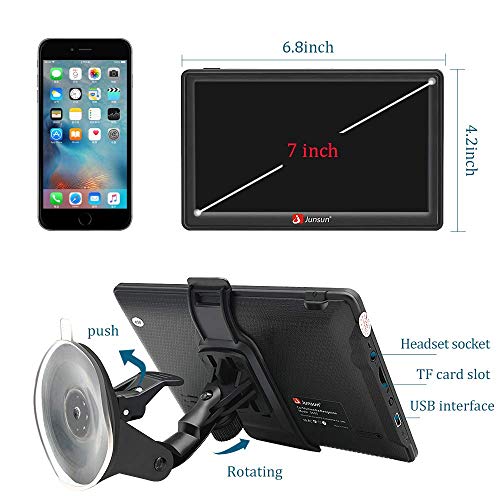 Car GPS,7-Inch Touch Screen GPS Navigation for Car,Real Voice Direction GPS Navigation System Built-in Lifetime Maps(2019)