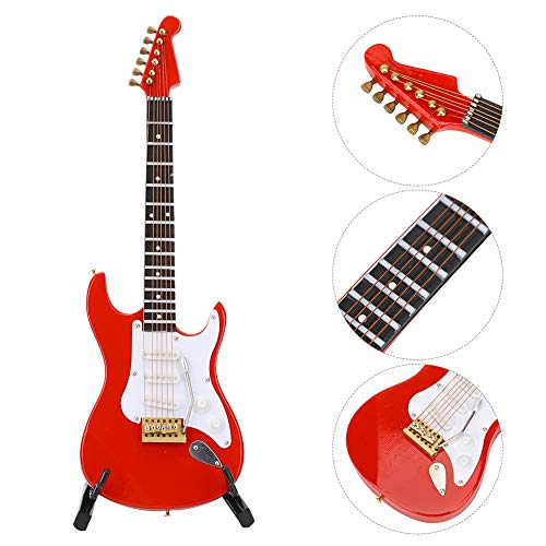 Artisanat de Guitare, modèle de Guitare électrique Rouge Miniature, pour Les mélomanes - Les Beatles, Paul McCartney, John Lennon, RIngo Starr, George Harrison Artisanat de Guitare, modèle de Guitare électrique Rouge Miniature, pour Les mélomanes – Image 4