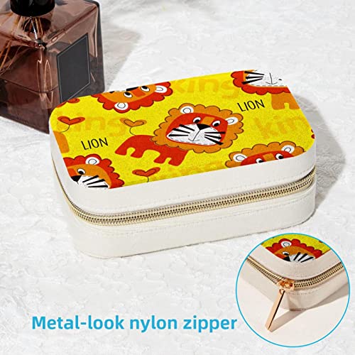 Boîte à bijoux motif lion de dessin animé avec compartiments compacts - 7