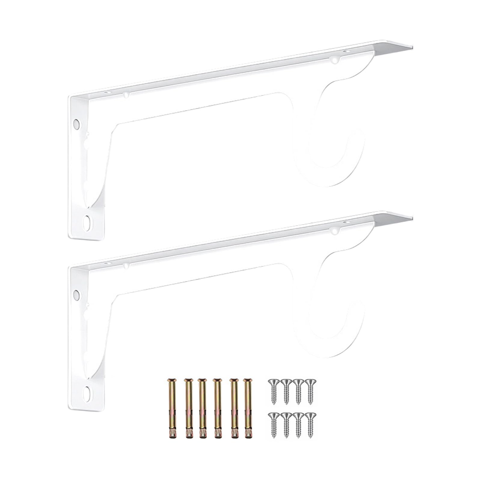Piceioep 2 Pack Heavy Duty Wall Mounted Double Hook Brackets for Closet Storage & Space Saving Vertical Space Planner