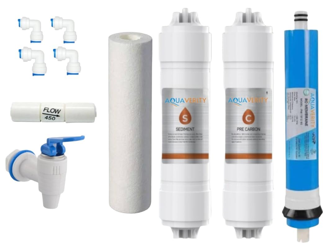RO Water Purifier Filter Kit | Sediment, Pre-Carbon, RO Membrane, Spun Filter, Flow Restrictor, Tap, Elbows – Complete Set for Domestic RO Systems-01-image-13